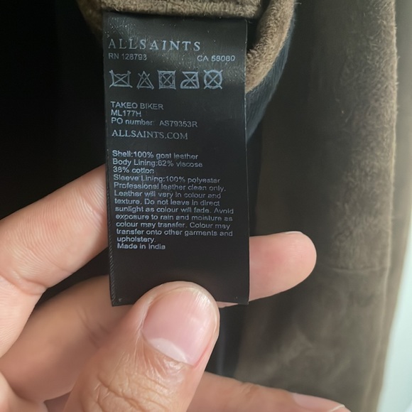 Chocolate Suede Goat Leather Biker Jacket - Picture 4 of 5